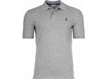 U.S. Polo Assn. Polo Uomo - Piquet, Logo Ricamato, Cotone Elasticizzato Grigio Melange S
