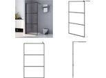 Vidaxl Schermo Doccia Per Cabina Doccia Esg Vetro Chiaro Nero 115X195 Cm - Schermo Doccia - Schermi Doccia - Cabina Doccia - Docce Walk-In