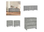 Vidaxl 3 Tlg. Credenza Betongrau Holzwerkstoff - Credenza - Credenze - Buffet-Sideboard - Lagerschrank