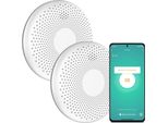 Aroha Smart Connect Rilevatore Di Fumo E Monossido Di Carbonio Wifi - Batteria Da 10 Anni - Allarme Antincendio & Monossido Carbonio - 2 Pezzi