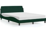 Struttura Letto Vidaxl "Dover"" Verde Scuro 140X200 Cm In Velluto"
