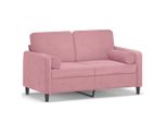 Vidaxl Divano A 2 Posti Con Cuscini Decorativi In Velluto Rosa 120 Cm