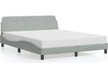 Vidaxl Struttura Letto "Dover"" Grigio Chiaro 160X200 Cm In Velluto"