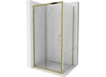 Mexen Apia Cabina Doccia Scorrevole 130 X 100 Cm, Trasparente, Oro - 840-130-100-50-00