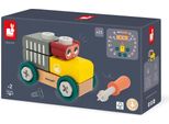 Janod Brico'kids - Carrello Da Costruzione In Legno Con Orso E Blocchi Da Costruzione - Giocattolo Educativo
