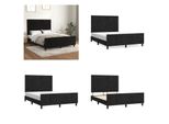 Vidaxl Letto Con Testiera Nero 140X190 Cm In Velluto - Letto Con Testiera - Letti Con Testiera - Letto Con Testiera - Letto Con Testiera
