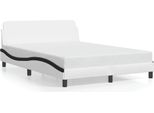 Vidaxl Struttura Letto "Dover"" Bianco E Nero 120X200 Cm In Pelle Finta"