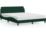 Struttura Letto Vidaxl "Dover"" Verde Scuro 160X200 Cm In Velluto"