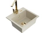Mexen Milo Lavello In Granito 1-Vasca Con Miscelatore Da Cucina Rita, Beige - 6505-69-670300-50