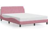 Vidaxl Struttura Letto Con Testiera "Dover"" Rosa 120X200 Cm In Velluto"
