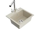 Mexen Milo Lavello In Granito 1-Vasca Con Rubinetto Da Cucina Duero, Beige - 6505-69-671600-00