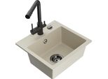 Mexen Milo Lavello In Granito 1 Vasca Con Rubinetto Da Cucina Duero, Beige - 6505-69-671600-70