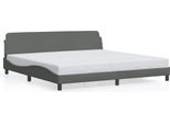 Giroletto Con Testiera In Tessuto Grigio Scuro 200X200 Cm