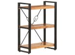 The Living Store Libreria A 3 Scomparti 60X30X80 Cm In Legno Massiccio Di Acacia