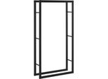In And Outdoormatch Hubertus Porta Legna - Deposito Legna - 80 X 25 X 150 Cm - Nero - Acciaio Verniciato A Polvere