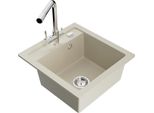 Mexen Vito Lavello Da Cucina In Granito A 1 Vasca Con Rubinetto Da Cucina Duero, Beige - 6503-69-671600-00
