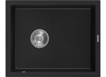 Mexen Pedro Lavello In Granito A 1 Vasca 560 X 460 Mm, Nero, Sifone Cromato - 6508561000-77