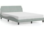Struttura Letto Vidaxl "Dover"" Grigio Chiaro 120X200 Cm In Velluto"