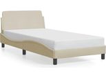 Vidaxl Struttura Letto "Dover"" Crema 100X200 Cm Tessuto"