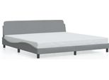Giroletto Con Testiera In Tessuto Grigio Chiaro 200X200 Cm