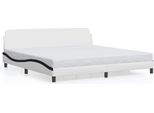 Vidaxl Struttura Letto "Dover"" Bianca E Nera 200X200 Cm In Pelle Finta"