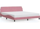 Vidaxl Struttura Letto Con Testiera "Dover"" Rosa 180X200 Cm In Velluto"
