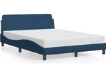 Vidaxl Struttura Letto Con Testiera "Dover"" Blu 140X190 Cm In Tessuto"
