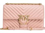 Pinko Borsa A Tracolla Love One Classic Dc Sheep Nappa Chevron Cipria - Antique Gold Rosa Salmone