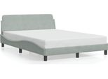 Vidaxl Struttura Letto "Dover"" Grigio Chiaro 140X190 Cm In Velluto"