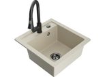 Mexen Vito Lavello In Granito A 1 Vasca Con Miscelatore Cucina Elia, Beige - 6503-69-670101-70