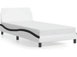 Vidaxl Struttura Letto "Dover"" Bianco E Nero 100X200 Cm In Pelle Finta"