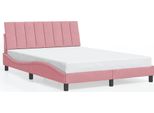 Vidaxl Struttura Letto Senza Materasso "Hanko"" Rosa 140X200 Cm Velluto"
