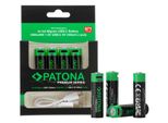Patona Premium USB-C 4X Batterie Al Litio Aa Ricaricabili Da 1,5V 3000Mwh Con 1 O 2 Cavi Di Ricarica USB-C