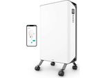 Duux Edge Oil Radiatore A Olio Intelligente A Risparmio Energetico - Radiatore Elettrico Da 2000W Con Termostato, Modalità Eco - Bianco