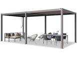 Primeyard Pergola 3X6 M Montanti In Alluminio Con Tetto A Doghe In Acciaio Gazebo Da Giardino Grigio