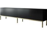 Dmora Mobile Porta Tv Espero 30X180X47H Cm Nero, Modulabile Apertura A Ribalta