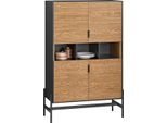 Sobuy HFSB03-SCH Credenza Armadio Da Cucina Cassettiera Per Corridoio Armadio Per Scarpe Cassettiera Da Cucina Armadio Portaoggetti Mobile Tv Nero Wd Circa 84X132X40Cm