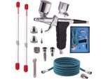 Set Per Aerografo Con 2 Serbatoi Laterali E 3 Ugelli Fengda BD-116K 0,2, 0,3, 0,5 Mm