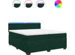 Vidaxl Letto A Molle Con Materasso Verde Scuro 200X200 Cm In Velluto