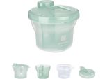 Kikkaboo Contenitore Per Latte In Polvere 2 In 1, Tre Scomparti, Coperchio Verde Chiaro