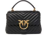 Pinko Borsetta Borsa A Tracolla Love Lady Puff Mini Cl Sheep Nappa Chevron Black - Antique Gold Nero