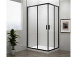 Easy Black Cabina Doccia Rettangolare 900X800 Mm, Vetro Trasparente