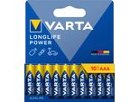 Varta Pile Alcaline "Longlife Power"" Micro Aaa 10Er"