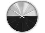Hama Wanduhr Sizilien, Quarzuhr, Ohne Ticken, Analog, Ø 30 Cm, Schwarz/Silber (00185879)