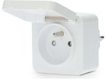 Nedis, Presa Wlan Tipo E IP44 Con Coperchio Incernierato E Amperometro, Bianco