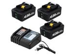 Batteria Di Ricambio Makita, Capacità 6800Mah, Tecnologia 18V Li-Ion, 3 Batterie 1 Caricatore