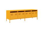 Vidaxl Mobile Tv Giallo Senape 135X39X43,5 Cm Acciaio Laminato A Freddo