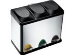 Cestino In Acciaio Inox Toro Con Coperchio In Plastica Per Rifiuti Differenziati, 45L