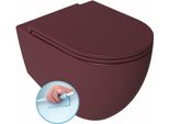 Wc Sospeso Infinity, Senza Brida, 36,5X53 Cm, Finitura Opaca Rosso Maroon
