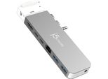 J5Create JCD395-N Hub USB4® 4K60 Elite Pro Con Set Magsafe® - Cablato - Usb 3.2 Gen 2 (3.1 Gen 2) Type-C - 100 W - 3,5 Mm - 10,100,1000 Mbps - Grigio - Bianco